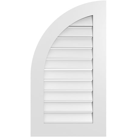 Ekena Millwork Quarter Round Top Left Surface Mount PVC Gable Vent w/ 3-1/2"W x 1"P Standard Frame, 20"W x 36"H GVPQL20X3601SF